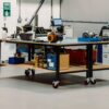 Heavy Duty MOBILE Metal Workbench with Undershelf - Image 6