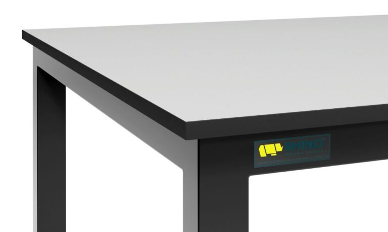 close up of rhino workbench with trespa compact hpl top