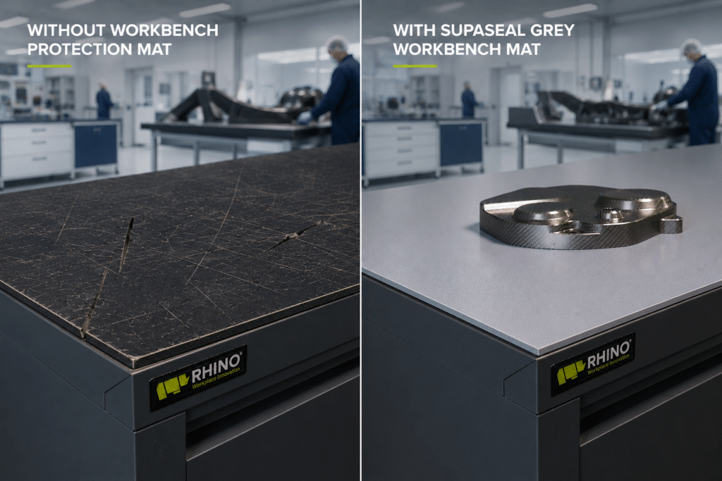 Rhino Old Vs New Workbench Protection Mat Image