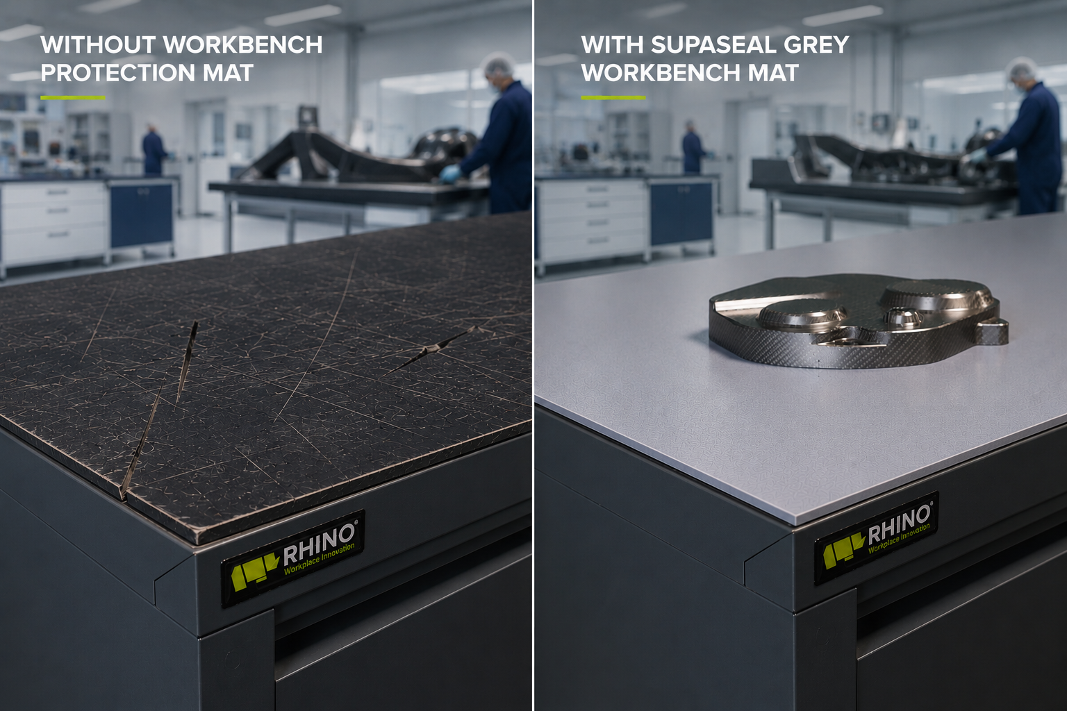 Rhino Old Vs New Workbench Protection Mat Image
